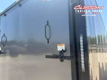 New #095259 2026 FOREST RIVER TA3 8.5 X 28 TANDEM AXLE 10K ENCLOSED W/ REAR RAMP DOOR & BLACKOUT TRIM PACKAGE