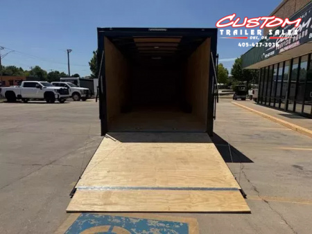 New #095259 2026 FOREST RIVER TA3 8.5 X 28 TANDEM AXLE 10K ENCLOSED W/ REAR RAMP DOOR & BLACKOUT TRIM PACKAGE