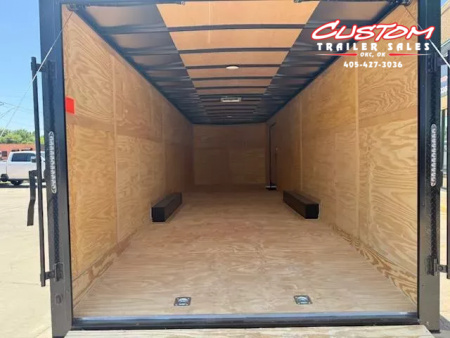 New #095259 2026 FOREST RIVER TA3 8.5 X 28 TANDEM AXLE 10K ENCLOSED W/ REAR RAMP DOOR & BLACKOUT TRIM PACKAGE