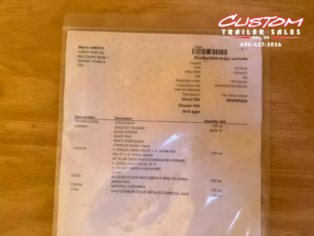 New #095259 2026 FOREST RIVER TA3 8.5 X 28 TANDEM AXLE 10K ENCLOSED W/ REAR RAMP DOOR & BLACKOUT TRIM PACKAGE