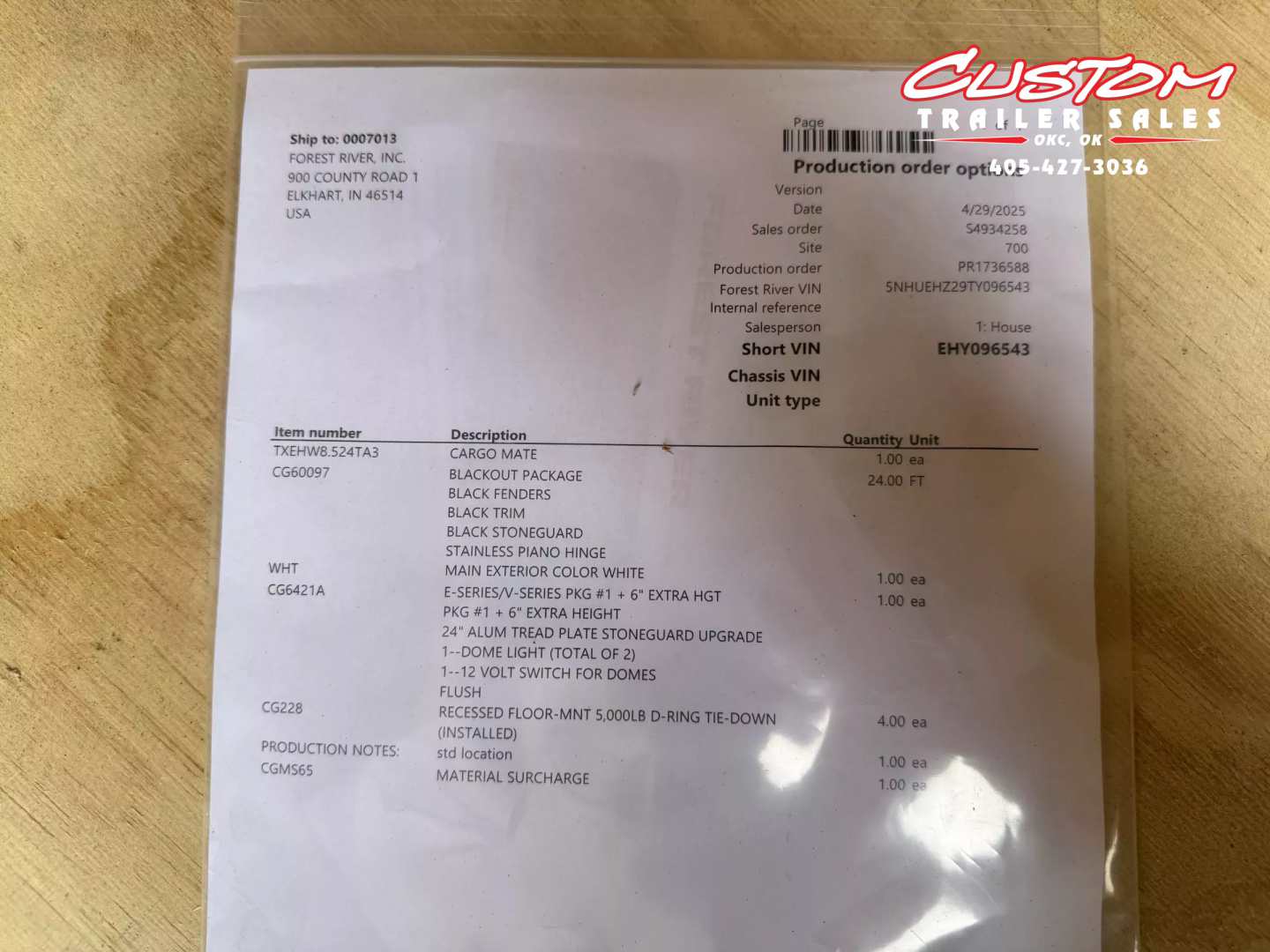 New #096543 2025 FOREST RIVER TA3 8.5 X 24 TANDEM AXLE 10K ENCLOSED W/ REAR RAMP DOOR