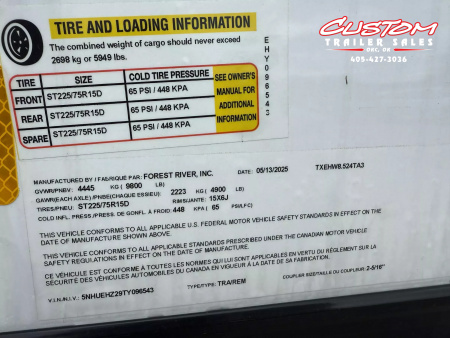 New #096543 2025 FOREST RIVER TA3 8.5 X 24 TANDEM AXLE 10K ENCLOSED W/ REAR RAMP DOOR