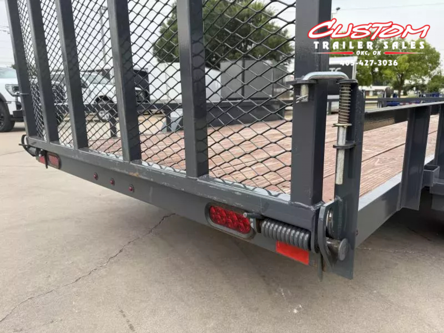 Used #118274 USED 2023 LAMAR UC 16 X 77 TANDEM AXLE 7K ANGLE TOP UTILITY W/ REAR RAMP GATE