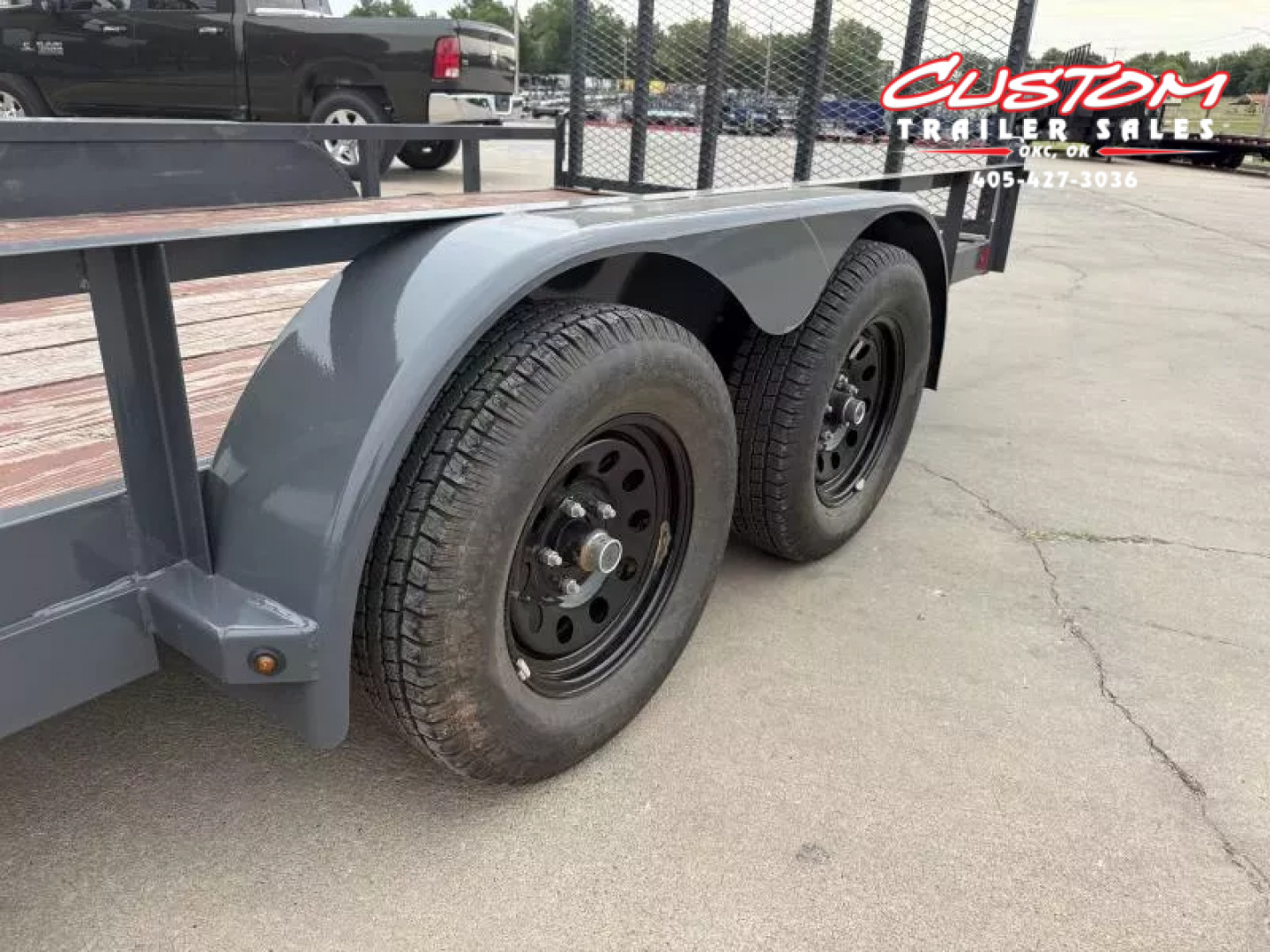 Used #118274 USED 2023 LAMAR UC 16 X 77 TANDEM AXLE 7K ANGLE TOP UTILITY W/ REAR RAMP GATE