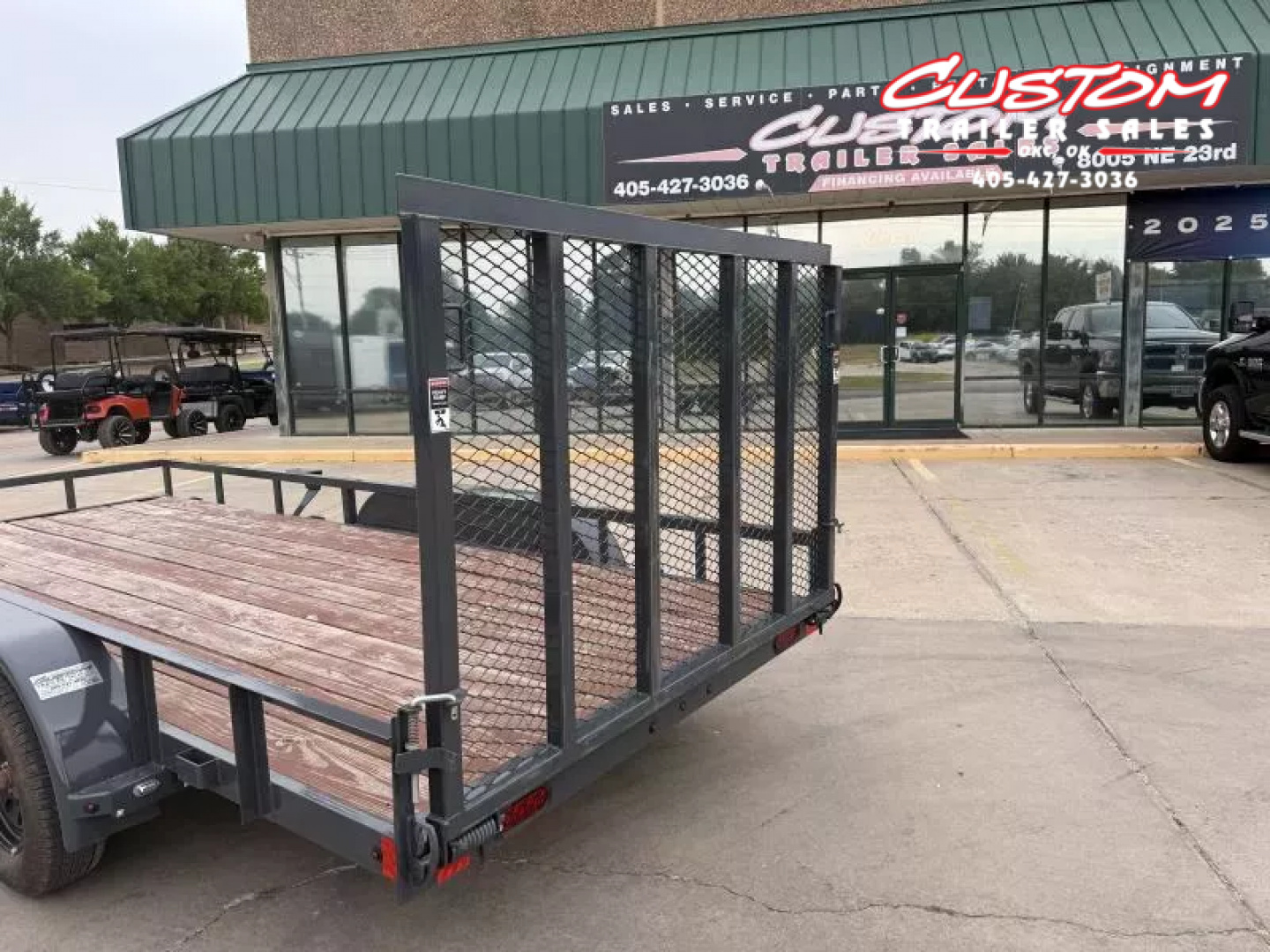 Used #118274 USED 2023 LAMAR UC 16 X 77 TANDEM AXLE 7K ANGLE TOP UTILITY W/ REAR RAMP GATE