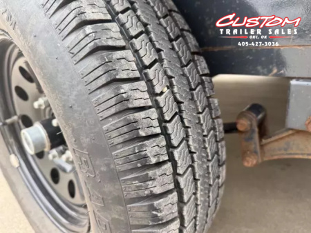 Used #118274 USED 2023 LAMAR UC 16 X 77 TANDEM AXLE 7K ANGLE TOP UTILITY W/ REAR RAMP GATE