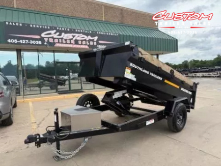New #131224 2026 SOUTHLAND SL510 5 X 10 SINGLE AXLE 5K BUMPER PULL DUMP W/ SPARE TIRE