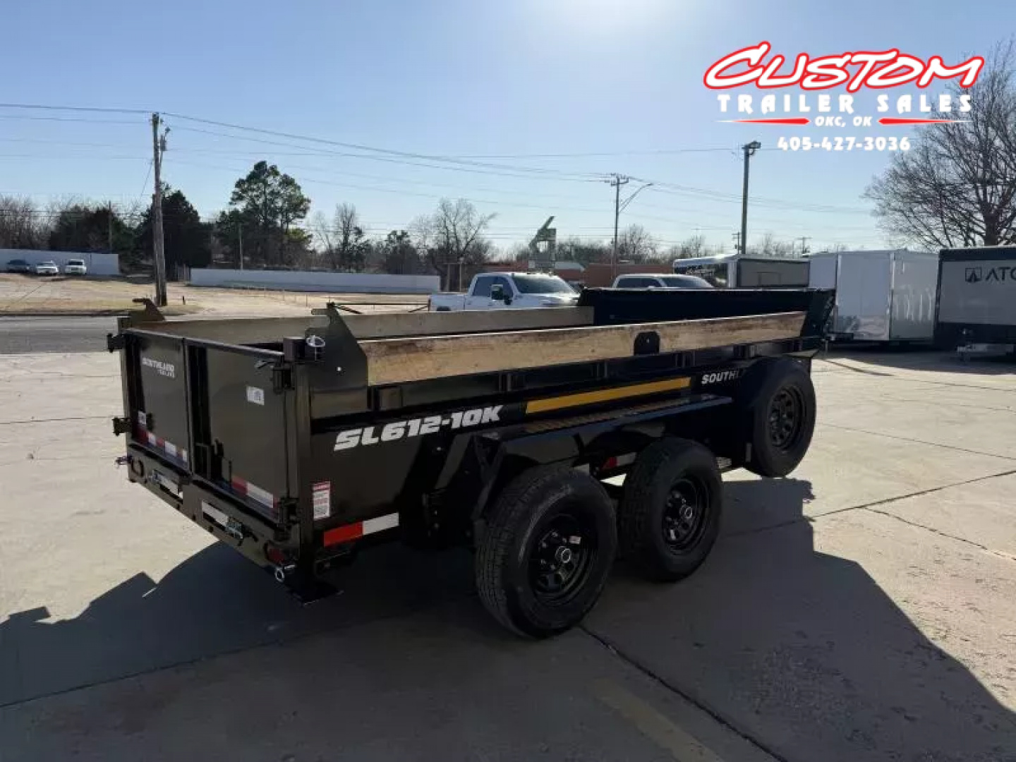 New #134254 2026 SOUTHLAND SL612 6 X 12 TANDEM AXLE 10K BUMPER PULL DUMP TRAILER W/ SPARE TIRE