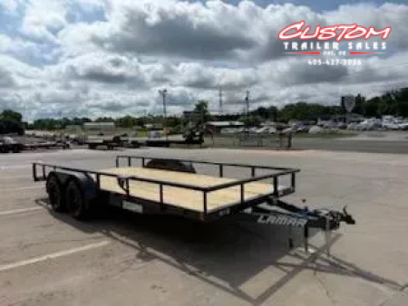 New #142955 2025 LAMAR UC 18 X 83 TANDEM AXLE PIPE TOP 7K UTILITY W/ 2' DOVE & SLIDE IN RAMPS