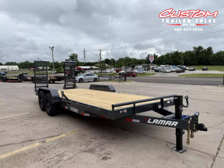 New #143412 2025 LAMAR H6 20 X 83 TANDEM AXLE 14K EQUIPMENT HAULER W/ STAND UP RAMPS