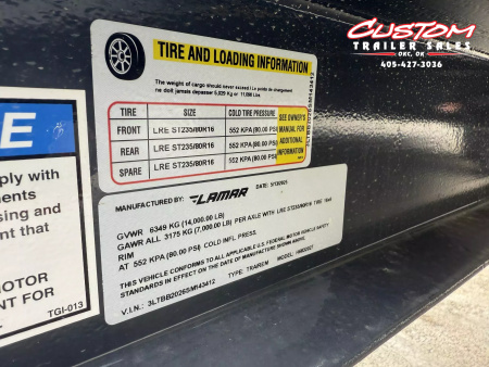 New #143412 2025 LAMAR H6 20 X 83 TANDEM AXLE 14K EQUIPMENT HAULER W/ STAND UP RAMPS