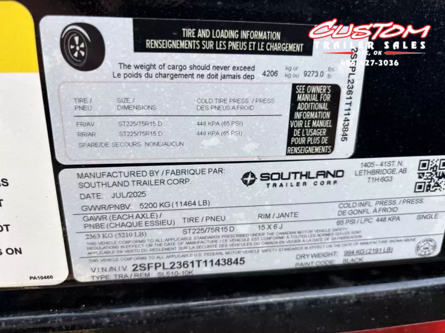 New #143845 2026 SOUTHLAND SL510 5 X 10 TANDEM AXLE 10K BUMPER PULL DUMP TRAILER W/ SPARE TIRE