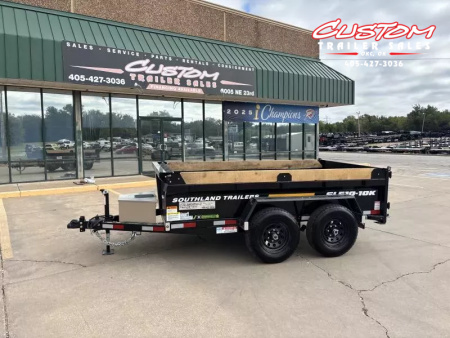 New #143845 2026 SOUTHLAND SL510 5 X 10 TANDEM AXLE 10K BUMPER PULL DUMP TRAILER W/ SPARE TIRE