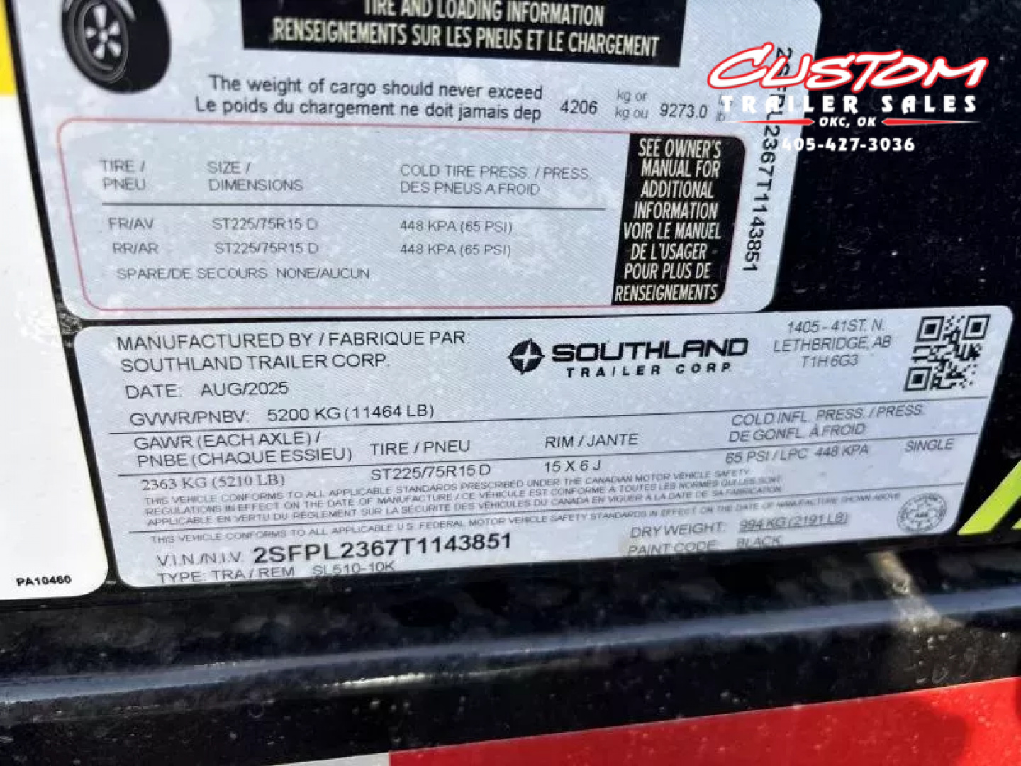 New #143851 2026 SOUTHLAND SL510 5 X 10 TANDEM AXLE 10K BUMPER PULL DUMP TRAILER W/ SPARE TIRE