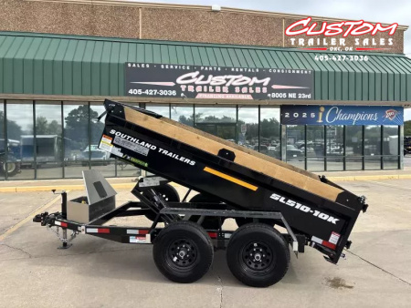 New #143851 2026 SOUTHLAND SL510 5 X 10 TANDEM AXLE 10K BUMPER PULL DUMP TRAILER W/ SPARE TIRE