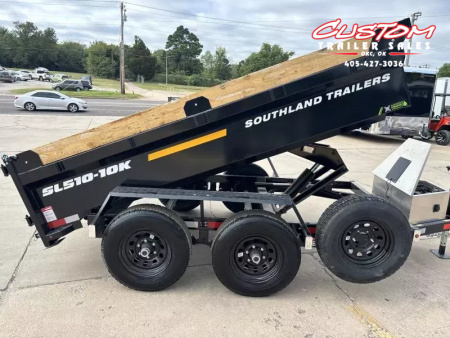 New #143851 2026 SOUTHLAND SL510 5 X 10 TANDEM AXLE 10K BUMPER PULL DUMP TRAILER W/ SPARE TIRE