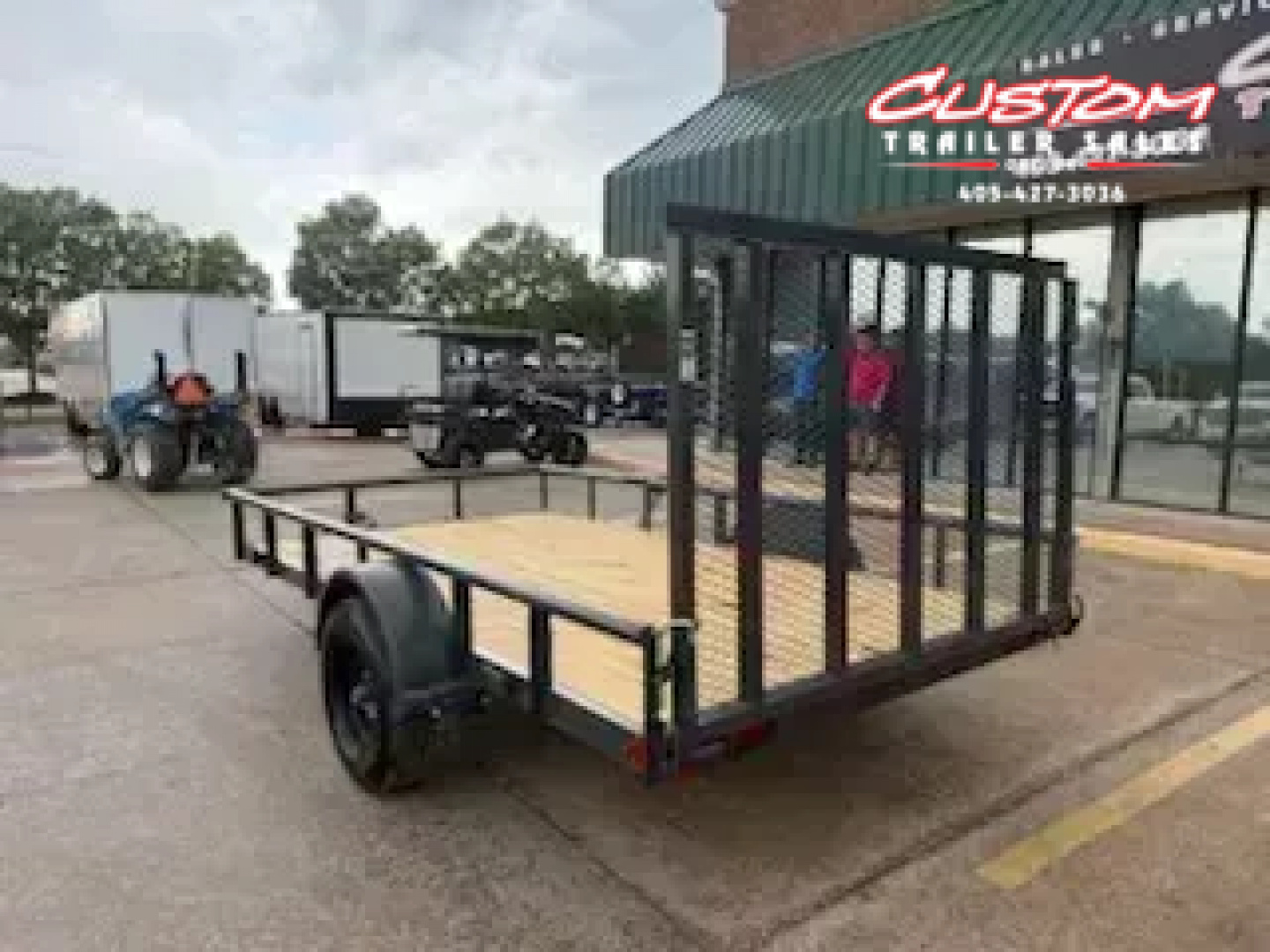 New #144290 2026 LAMAR UC 12 X 77 SINGLE AXLE PIPE TOP 3K UTILITY TRAILER W/ REAR RAMP GATE