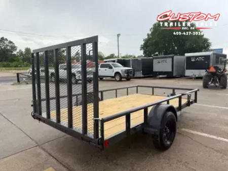 New #144290 2026 LAMAR UC 12 X 77 SINGLE AXLE PIPE TOP 3K UTILITY TRAILER W/ REAR RAMP GATE