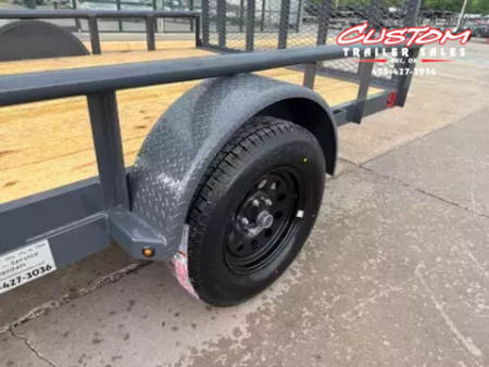 New #144290 2026 LAMAR UC 12 X 77 SINGLE AXLE PIPE TOP 3K UTILITY TRAILER W/ REAR RAMP GATE