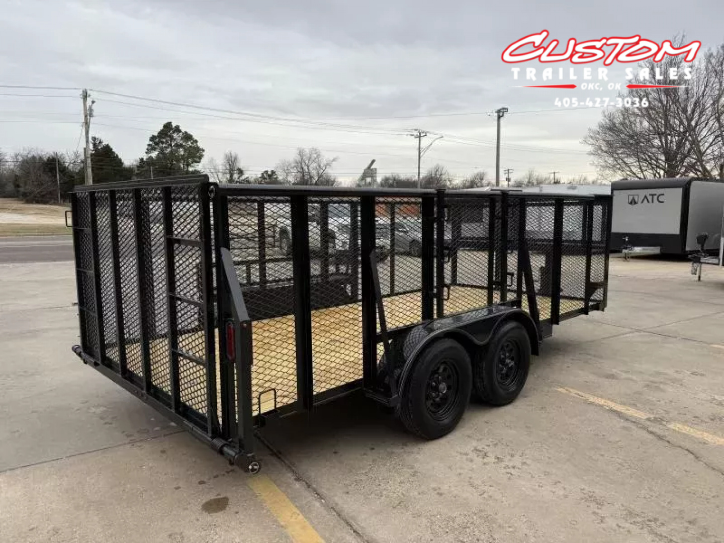 New #144427 2025 MP CUSTOMS 16 X 83 TANDEM AXLE PIPE TOP 7K LANDSCAPE TRAILER W/ 4' SIDES