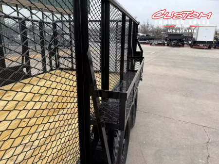 New #144427 2025 MP CUSTOMS 16 X 83 TANDEM AXLE PIPE TOP 7K LANDSCAPE TRAILER W/ 4' SIDES