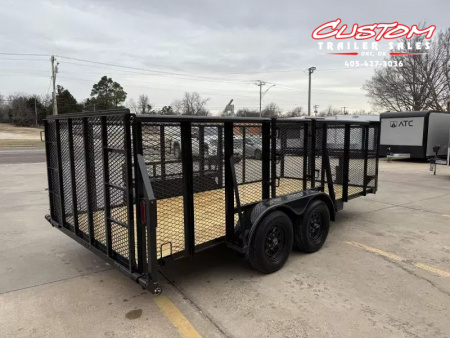 New #144427 2025 MP CUSTOMS 16 X 83 TANDEM AXLE PIPE TOP 7K LANDSCAPE TRAILER W/ 4' SIDES