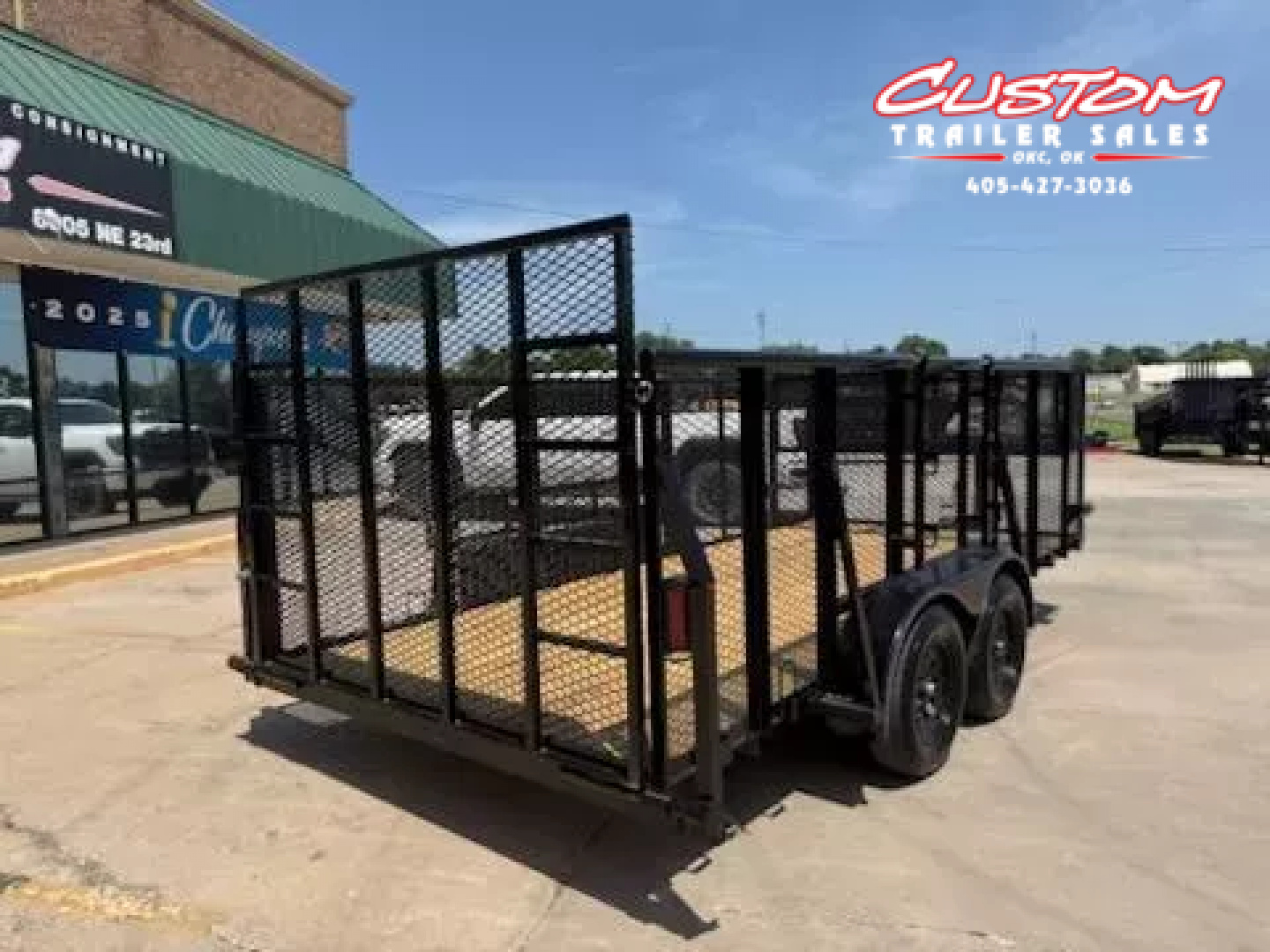 New #144557 2025 MP CUSTOMS 16 X 83 TANDEM AXLE PIPE TOP 7K LANDSCAPE TRAILER W/ 4' SIDES