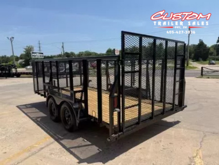 New #144557 2025 MP CUSTOMS 16 X 83 TANDEM AXLE PIPE TOP 7K LANDSCAPE TRAILER W/ 4' SIDES