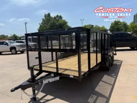 New #144557 2025 MP CUSTOMS 16 X 83 TANDEM AXLE PIPE TOP 7K LANDSCAPE TRAILER W/ 4' SIDES