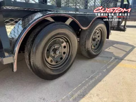 New #144557 2025 MP CUSTOMS 16 X 83 TANDEM AXLE PIPE TOP 7K LANDSCAPE TRAILER W/ 4' SIDES