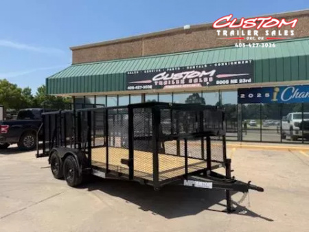 New #144557 2025 MP CUSTOMS 16 X 83 TANDEM AXLE PIPE TOP 7K LANDSCAPE TRAILER W/ 4' SIDES