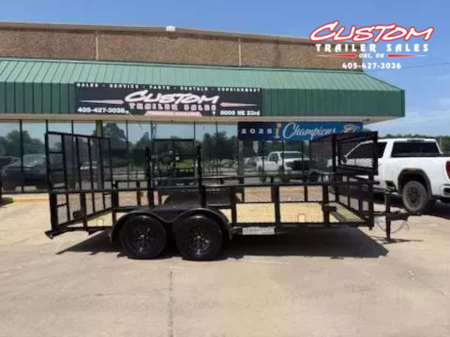 New #144644 2025 MP CUSTOMS 16 X 83 TANDEM AXLE PIPE TOP 7K LANDSCAPE TRAILER W/ 2' SIDES