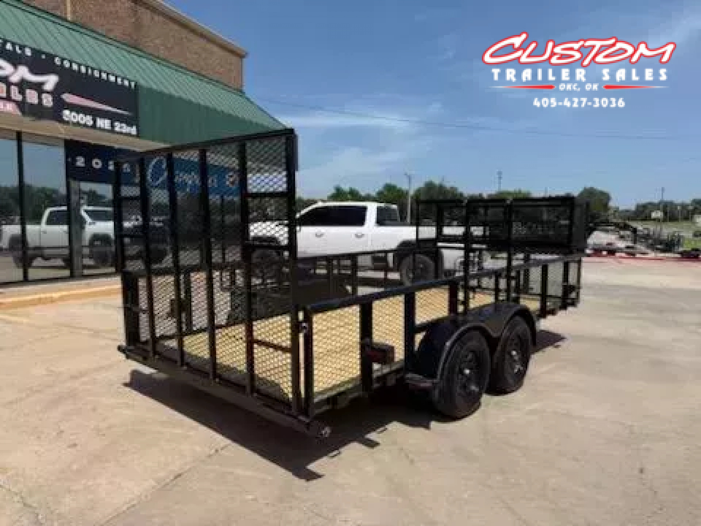 New #144644 2025 MP CUSTOMS 16 X 83 TANDEM AXLE PIPE TOP 7K LANDSCAPE TRAILER W/ 2' SIDES