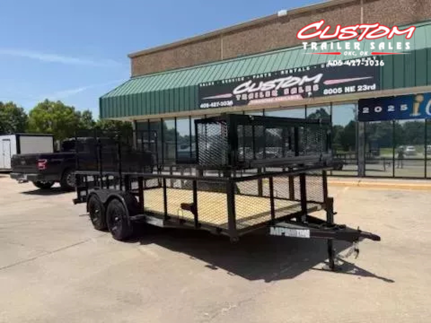 New #144644 2025 MP CUSTOMS 16 X 83 TANDEM AXLE PIPE TOP 7K LANDSCAPE TRAILER W/ 2' SIDES