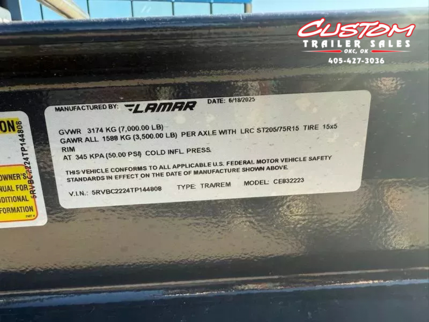 New #144808 2026 LAMAR CE 22 X 83 TANDEM AXLE 7K WOOD FLOOR CAR HAULER