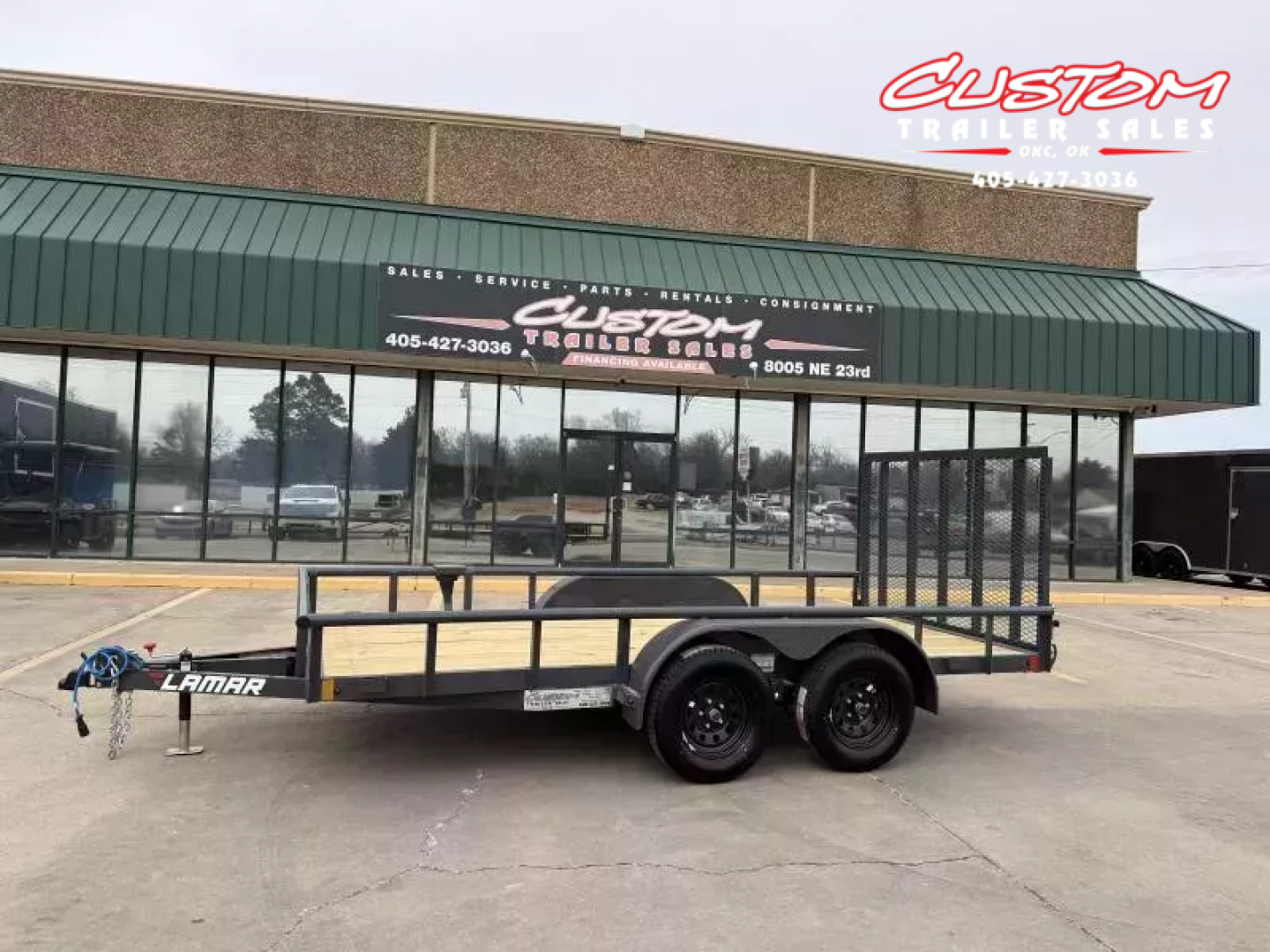 New #144811 2026 LAMAR UC 14 X 77 TANDEM AXLE PIPE TOP 7K UTILITY W/ REAR RAMP GATE