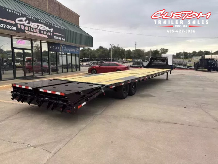 New #144894 2026 MP CUSTOMS 40 X 102 TANDEM AXLE 14K FLATBED GOOSENECK W/ MAXX RAMPS