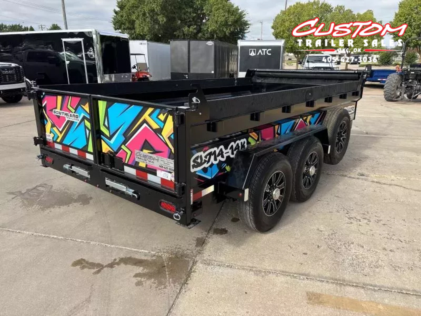 New #145063 2026 SOUTHLAND SL714 14 X 84 TANDEM AXLE 14K BUMPER PULL DUMP W/ SPARE TIRE