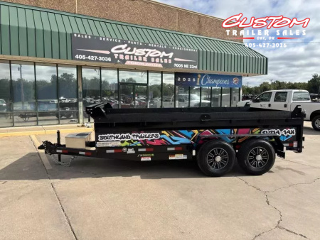 New #145063 2026 SOUTHLAND SL714 14 X 84 TANDEM AXLE 14K BUMPER PULL DUMP W/ SPARE TIRE