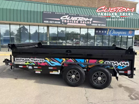 New #145063 2026 SOUTHLAND SL714 14 X 84 TANDEM AXLE 14K BUMPER PULL DUMP W/ SPARE TIRE