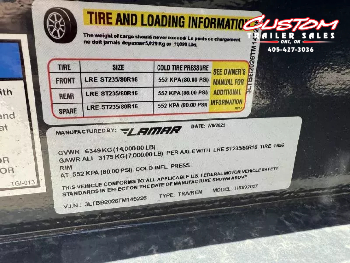 New #145226 2026 LAMAR H6 20 X 83 TANDEM AXLE 14K EQUIPMENT HAULER W/ SLIDE IN RAMPS