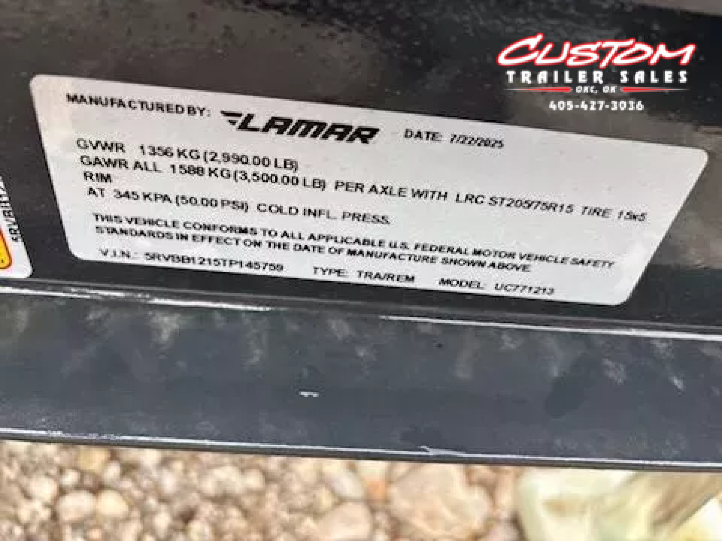 New #145759 2026 LAMAR UC 12 X 77 SINGLE AXLE PIPE TOP 3K UTILITY TRAILER W/ REAR RAMP GATE