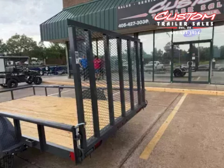 New #145759 2026 LAMAR UC 12 X 77 SINGLE AXLE PIPE TOP 3K UTILITY TRAILER W/ REAR RAMP GATE