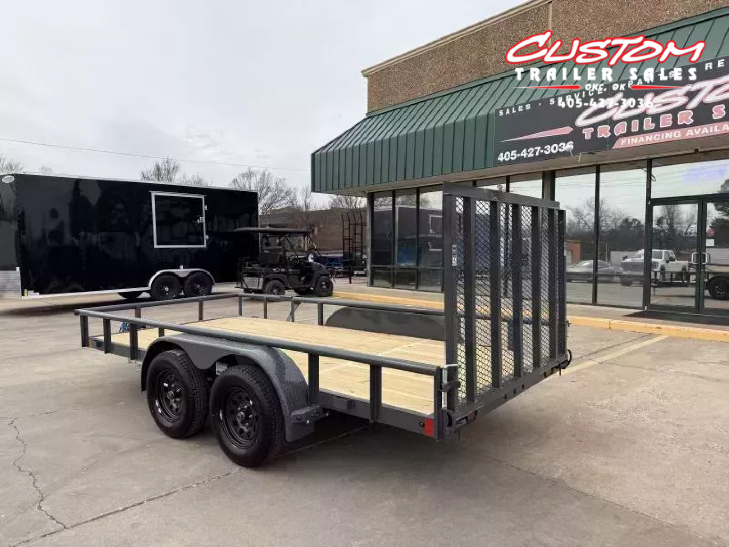 New #145760 2026 LAMAR UC 14 X 77 TANDEM AXLE PIPE TOP 7K UTILITY W/ REAR RAMP GATE