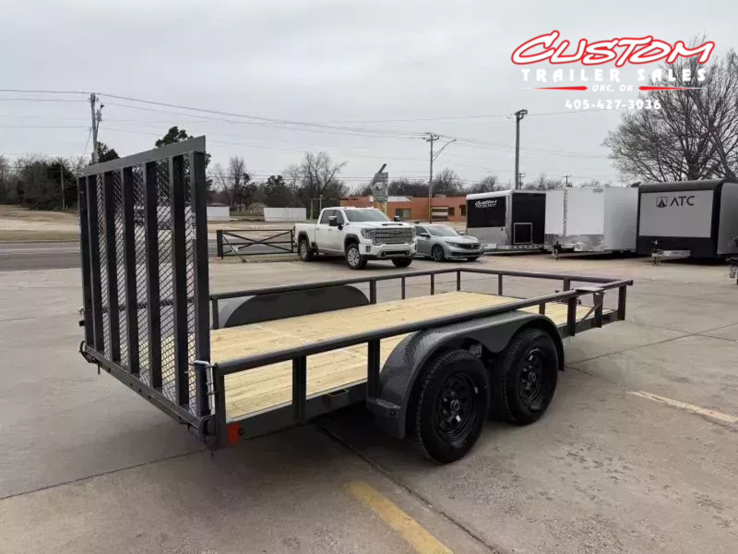 New #145760 2026 LAMAR UC 14 X 77 TANDEM AXLE PIPE TOP 7K UTILITY W/ REAR RAMP GATE