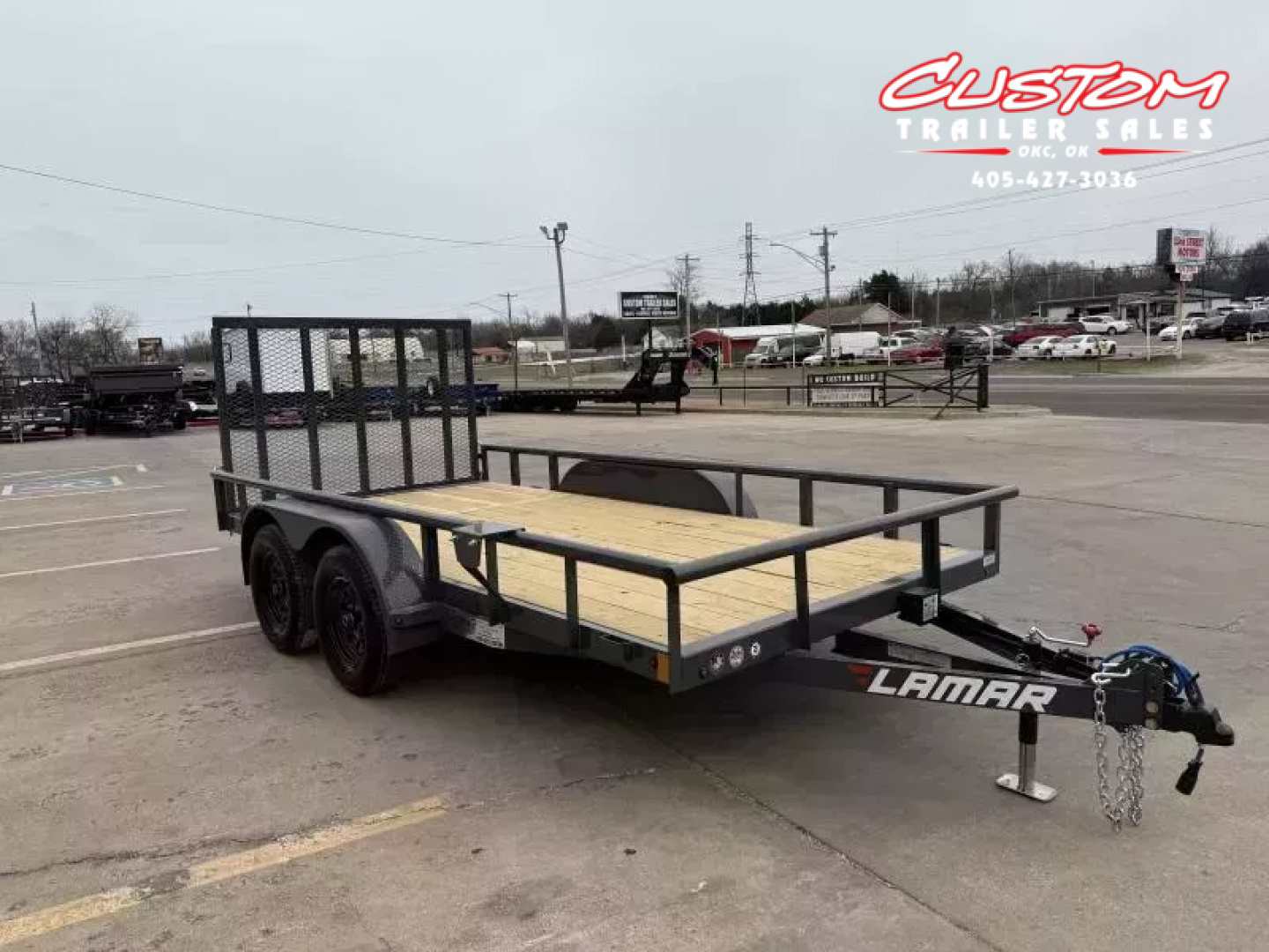 New #145760 2026 LAMAR UC 14 X 77 TANDEM AXLE PIPE TOP 7K UTILITY W/ REAR RAMP GATE