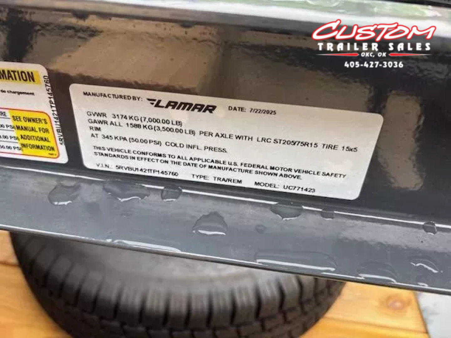 New #145760 2026 LAMAR UC 14 X 77 TANDEM AXLE PIPE TOP 7K UTILITY W/ REAR RAMP GATE