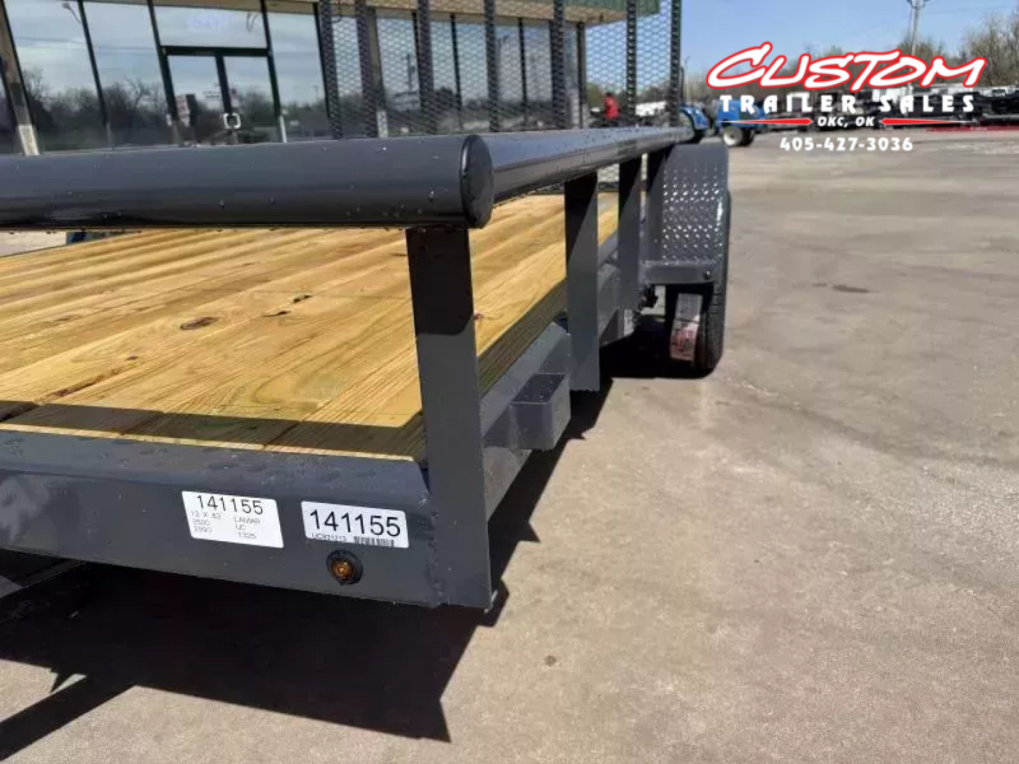 New #145921 2026 LAMAR  UC 12 X 83 SINGLE AXLE PIPE TOP 3K UTILITY TRAILER W/ REAR RAMP GATE