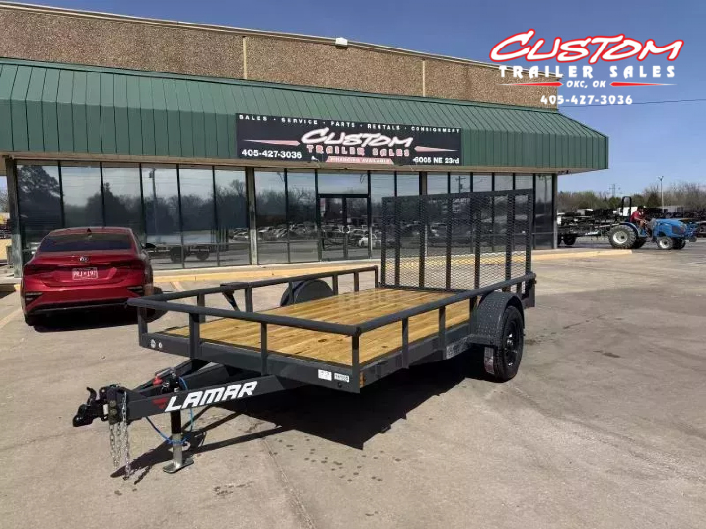 New #145921 2026 LAMAR  UC 12 X 83 SINGLE AXLE PIPE TOP 3K UTILITY TRAILER W/ REAR RAMP GATE