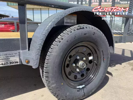 New #145921 2026 LAMAR  UC 12 X 83 SINGLE AXLE PIPE TOP 3K UTILITY TRAILER W/ REAR RAMP GATE